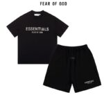 Black white Logo Essentials Short set
